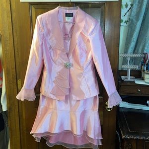 Ashro Pink Blazer and Skirt Set